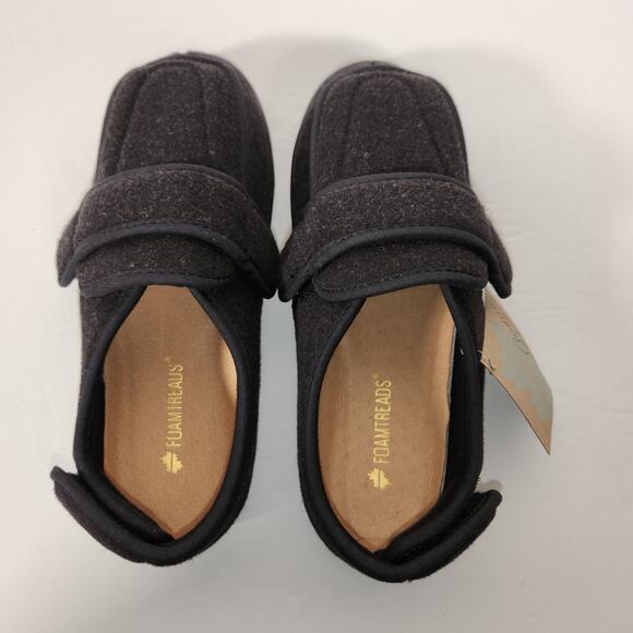 FOAMTREADS Physician L2 Comfort Slipper Womens 6M Black Wool Adjustable Diabetic - Picture 8 of 12